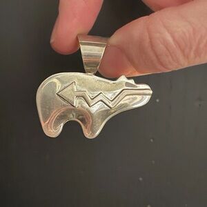 Carlton Jamon “arrow puff” Bear Sterling Silver Pendant